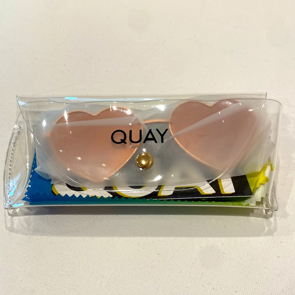 Quay Australia Pink Heart Sunglasses